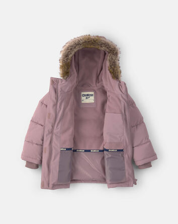 Toddler Girl Bubble Parka-  Dove, 