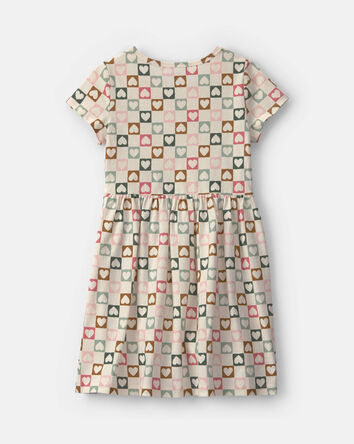 Girls Heart Short-Sleeve Dress - Cream, 