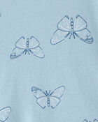 Filles - Robe &agrave; manches courtes, papillons - Bleu, image 3 sur 3 diapositives