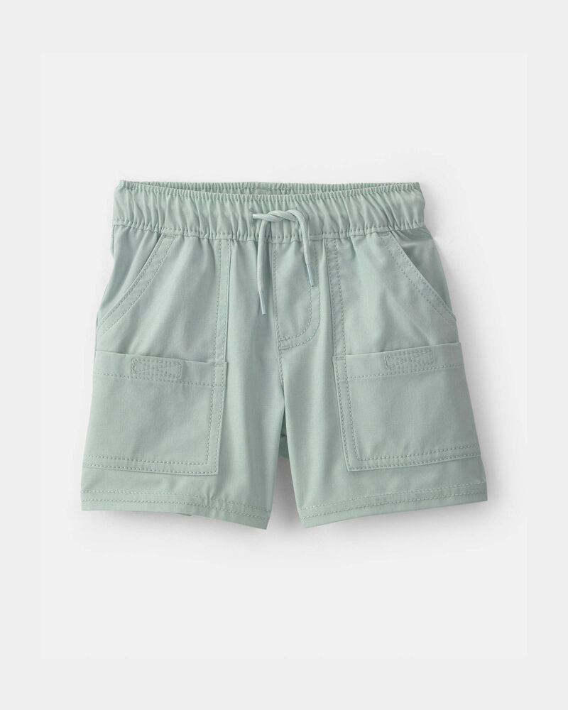 Baby Boy Poplin Drawstring Utility Shorts - Green, image 1 of 4 slides