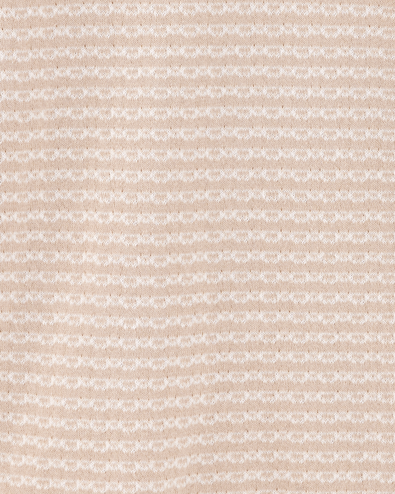 Kid Coastal Striped Knit Polo Shirt - Khaki, image 3 of 5 slides