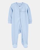 Baby Boy Dog Pocket 2-Way Zip Ribbed Sleeper pyjamas, image 1 of 5 slides