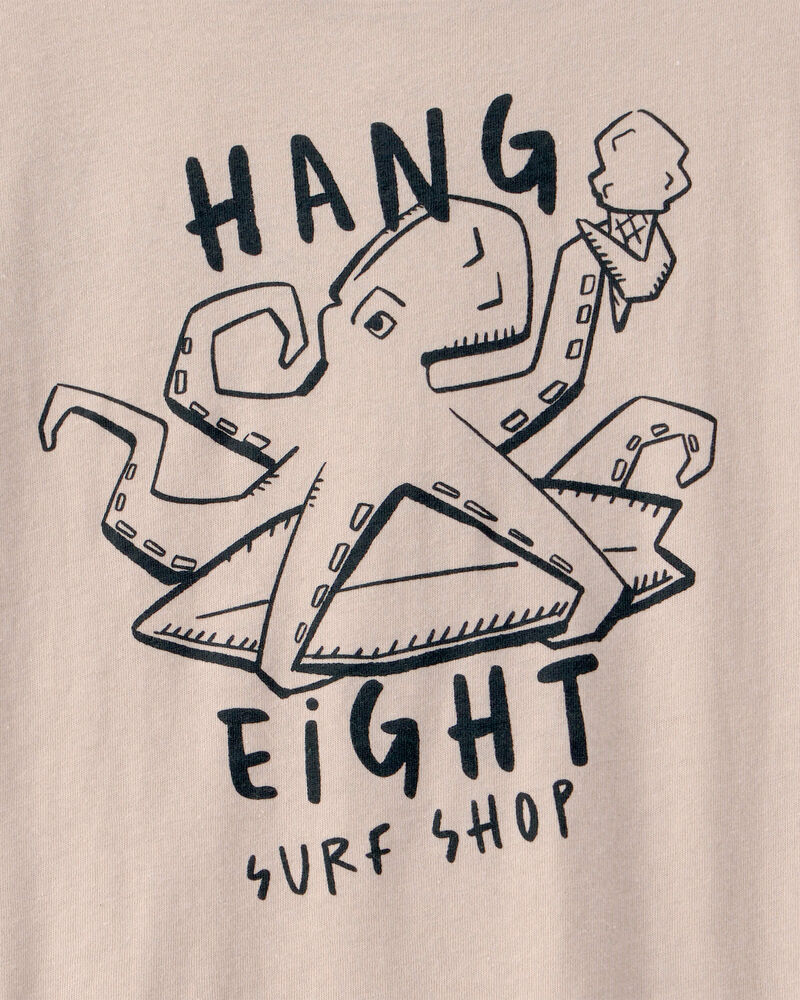 Kids Octopus Surf Graphic Tee - Tan, image 4 of 5 slides