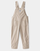 Toddler Girl Lightweight Canvas Overalls - Khaki, image 2 of 4 slides