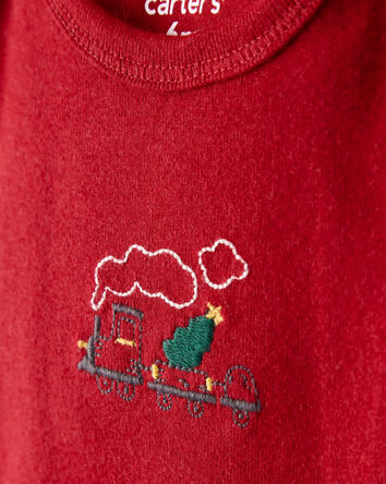 Baby Boy 3-Piece Train Print Long-Sleeve Bodysuits & Pant Set - Red, 