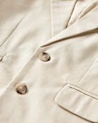 Toddler Linen Suit Jacket Made With Organic Cotton - Khaki, image 2 of 4 slides
