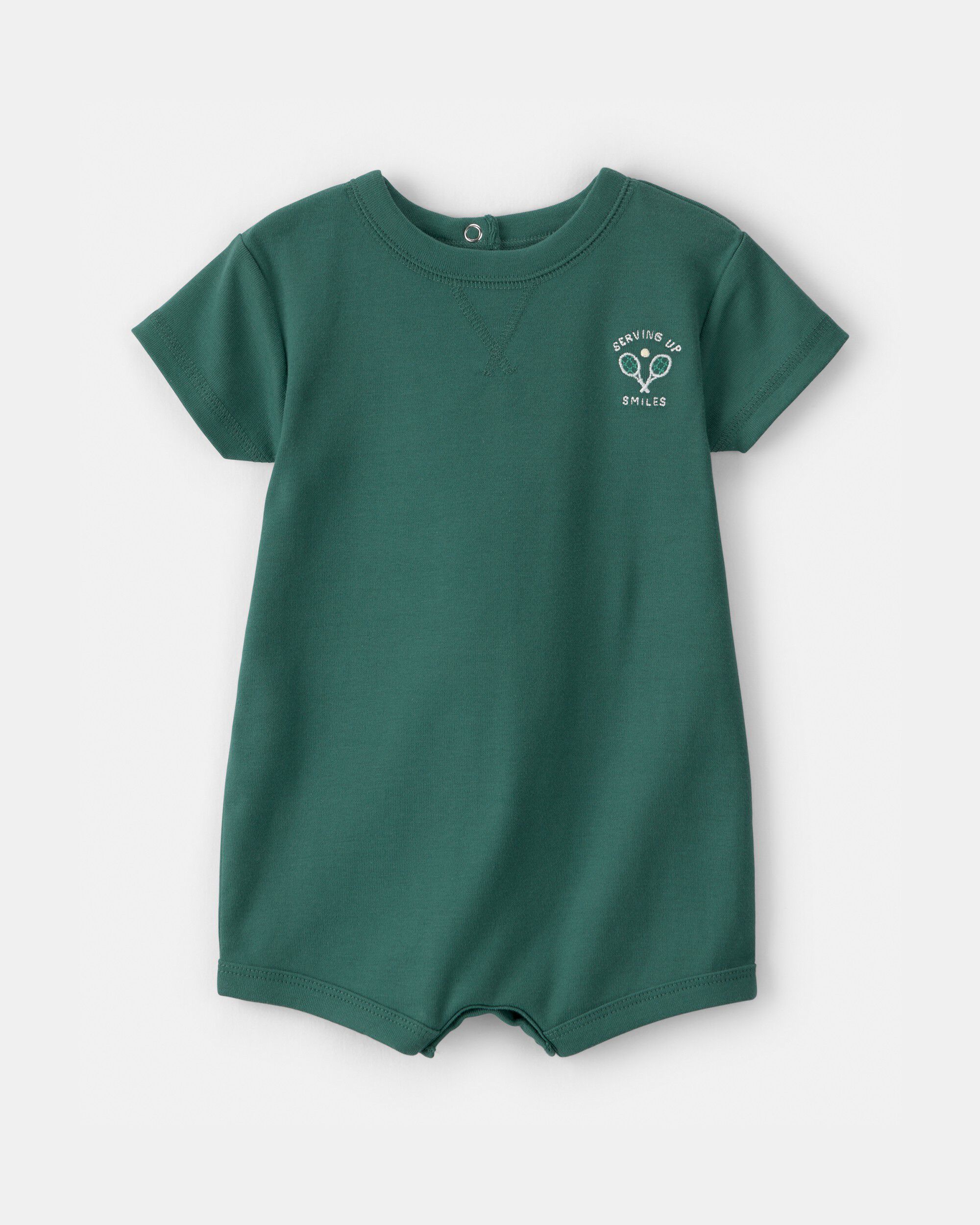 Baby Tennis Short-Sleeve Romper - Green | Carter's Oshkosh Canada
