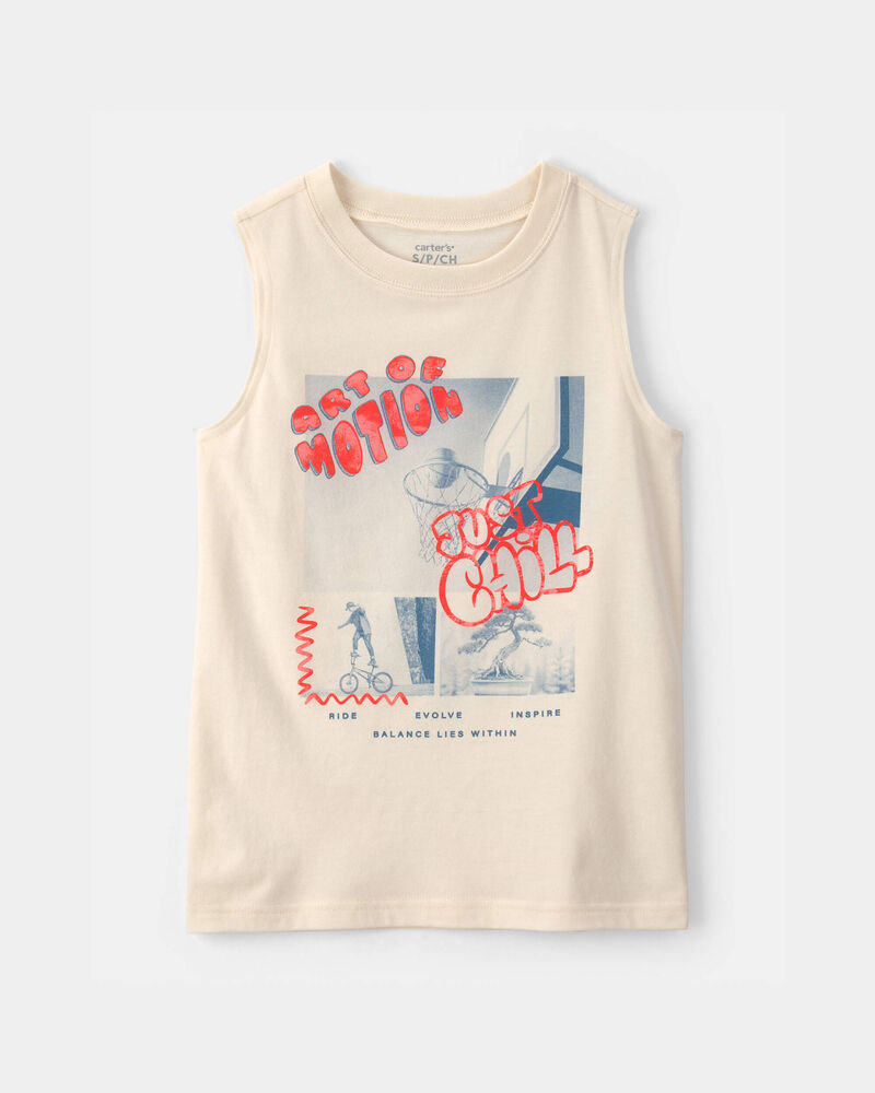 Boys 'Just Chill' Graphic Tank - Cream, image 1 of 3 slides