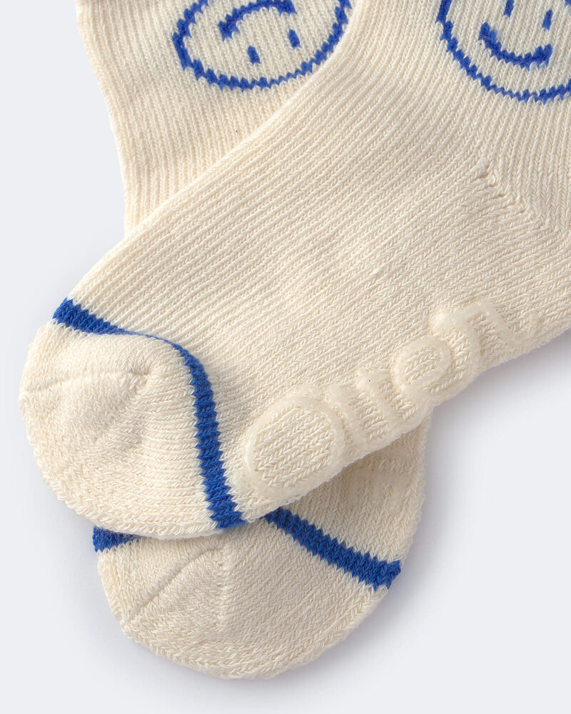 Toddler Emotions Crew Socks - Cream, image 3 of 3 slides