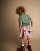 Toddler Girl Skirt in Tulip Print - Mauve, image 4 of 5 slides
