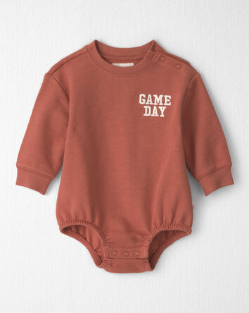 B&eacute;b&eacute; - Barboteuse bouffante en jersey bouclette de coton biologique &laquo;Game Day&raquo; - Brun, 