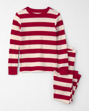 Toddler 2-Piece Organic Cotton Ribbed Pyjamas in Stripes, 