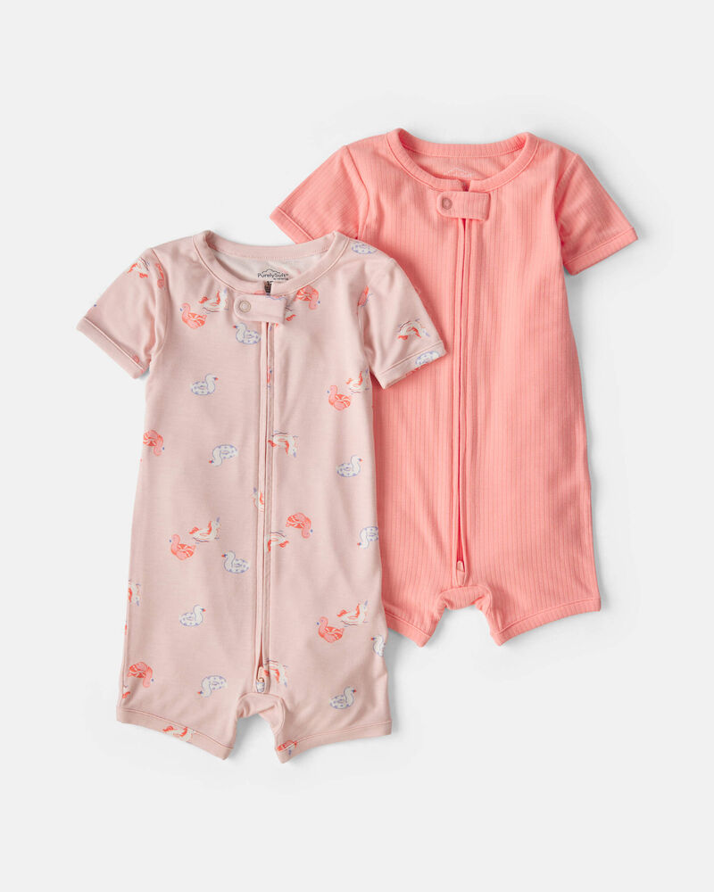 Baby Girl 2-Pack Flamingo PurelySoft&trade; 1-Piece Pyjama - Pink, image 1 of 7 slides