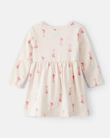 Bébé fille - Robe à manches longues avec imprimé de chaussons de ballet – Ivoire, 