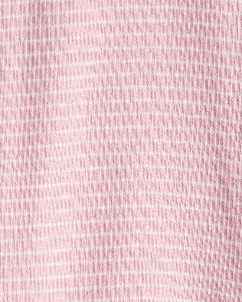 Baby Girl Organic Cotton Sleep & Play in Pink Stripes, image 3 of 4 slides