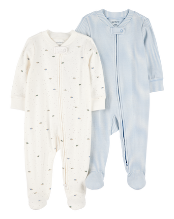 Baby 2-Pack 2-Way Zip Cotton Sleeper, 