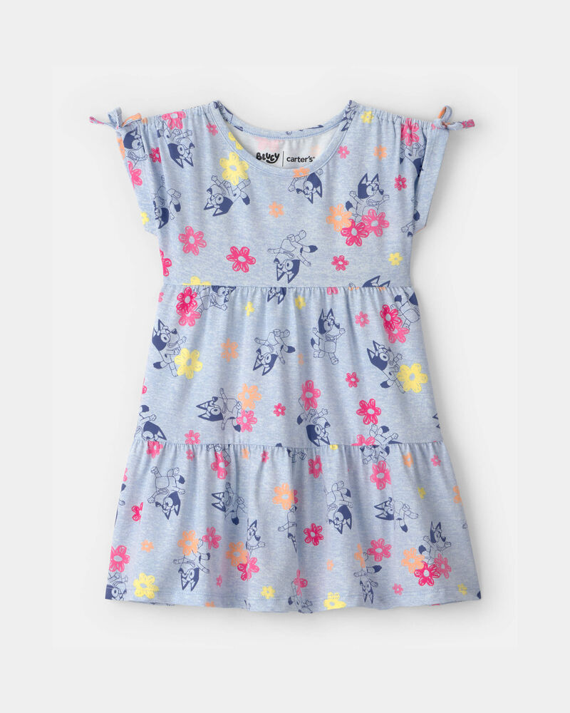 Toddler Girl Bluey&trade; Floral Dress - Blue, image 1 of 4 slides