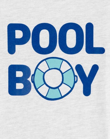 Toddler Pool Boy Graphic Tee - Grey, 