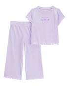 Toddler 2-Piece Butterfly Loose Fit Pyjamas - Purple, image 1 of 3 slides