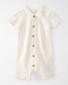 Baby Organic Cotton Crotchet Knit Romper, image 1 of 4 slides