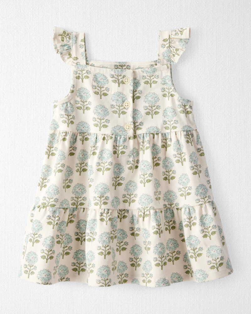 Bébé Robe en coton biologique à motifs de fleurs, image 2 sur 6 diapositives