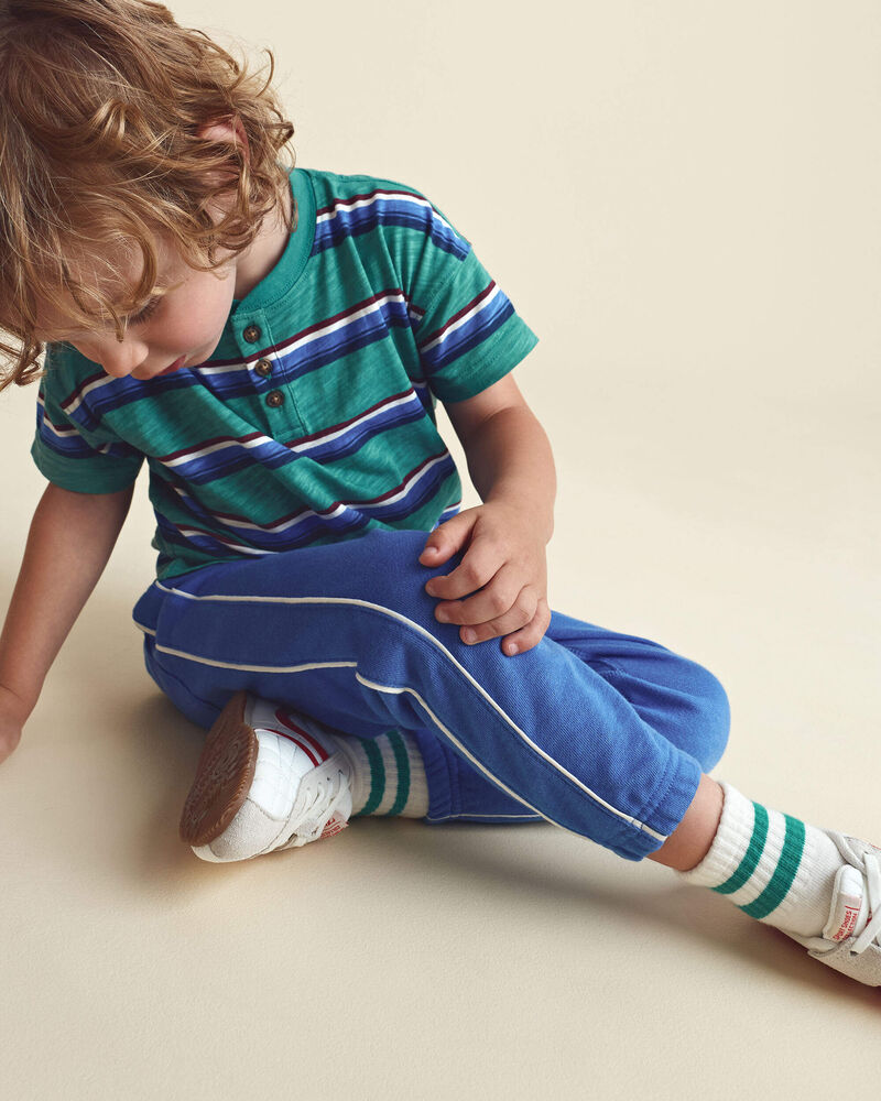 Pantalon de jogging en jersey bouclette &laquo;Play&raquo; pour tout-petit - Bleu, image 3 sur 7 diapositives