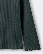 Toddler Girl Mock Neck Long-Sleeve Top - Dark Green, image 6 of 6 slides