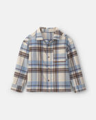 Gar&ccedil;ons - Chemise boutonn&eacute;e ample en flanelle &agrave; carreaux &ndash; Gris/Bleu/Brun, image 1 sur 3 diapositives