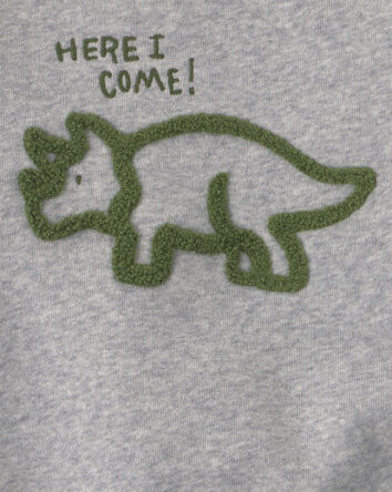 B&eacute;b&eacute; gar&ccedil;on - Ensemble 2 pi&egrave;ces haut en molleton &agrave; dinosaure et pantalon - Gris, 
