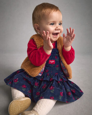 B&eacute;b&eacute; fille - Gilet en simili-fourrure - Brun, 