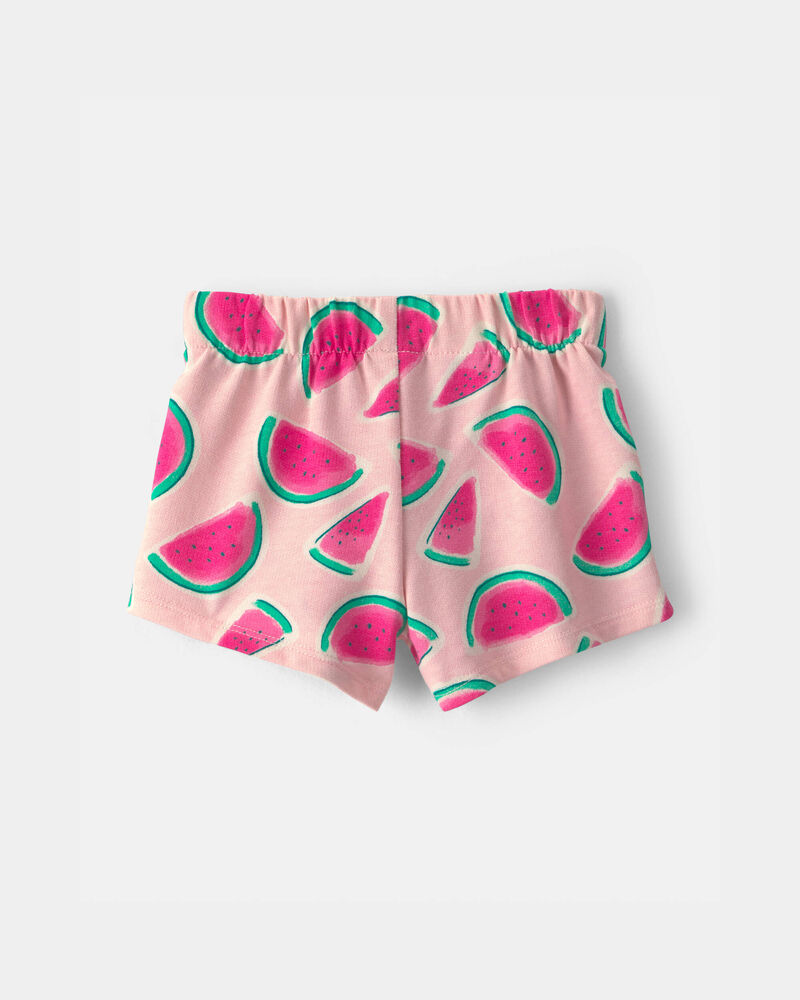 B&eacute;b&eacute; fille - Short en jersey bouclette &agrave; motif de melon d&rsquo;eau - Rose, image 2 sur 3 diapositives