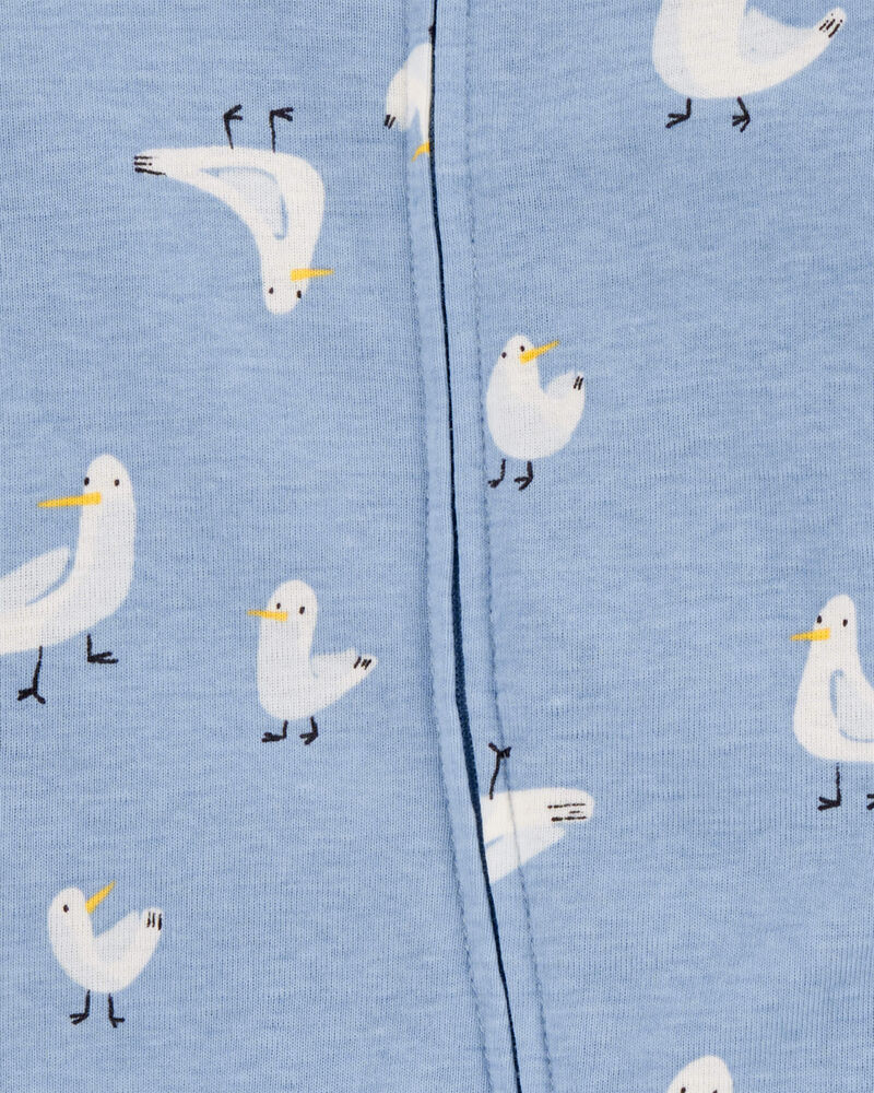 Baby 2-Pack Pelican Striped 2-Way Zip Cotton Sleeper Pyjamas - Blue, image 2 of 4 slides