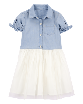 Toddler Two-Toned Denim Dress, 