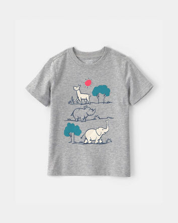 Toddler Boy Zoo Animal Graphic Tee - Grey, 