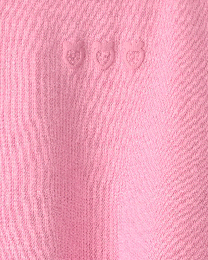 Baby Girl Strawberry French Terry Pullover Sweatshirt - Pink, image 3 of 4 slides