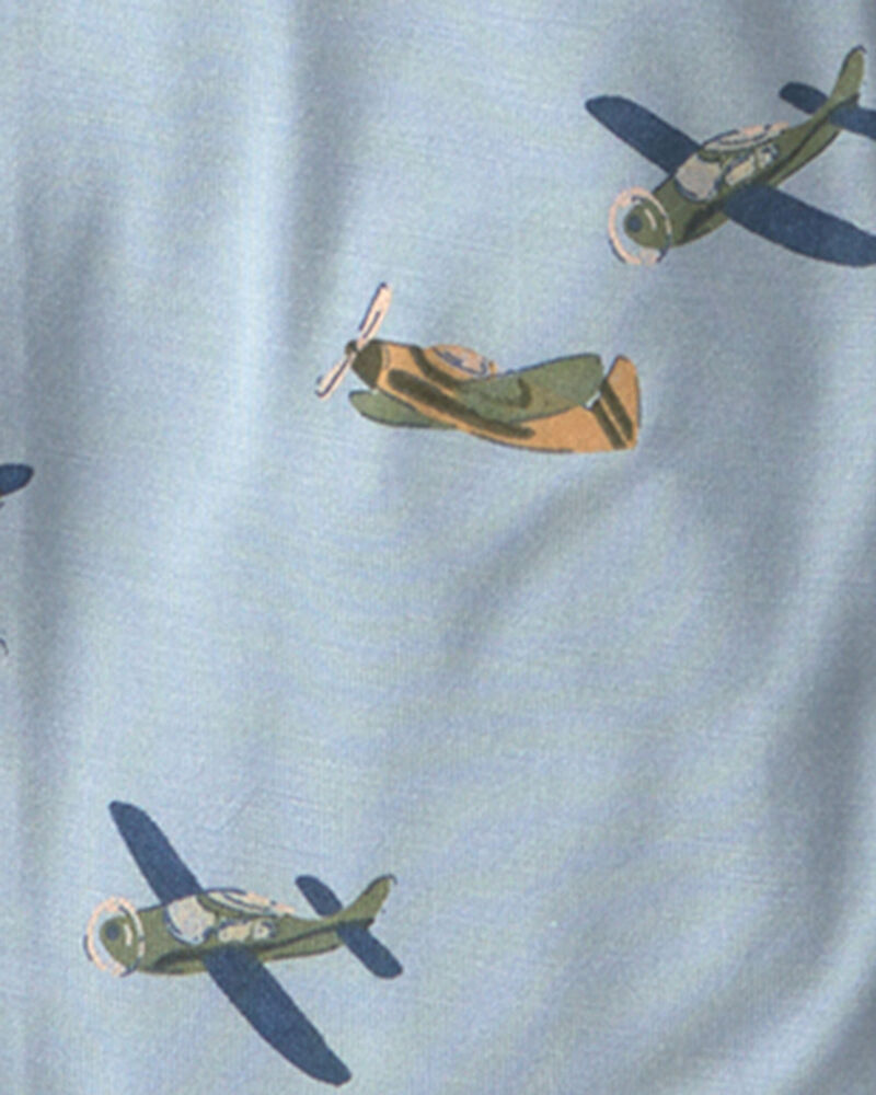 B&eacute;b&eacute; gar&ccedil;on - Emballage 2 barboteuses PurelySoft &agrave; motif avion r&eacute;tro &ndash; Bleu, image 4 sur 5 diapositives