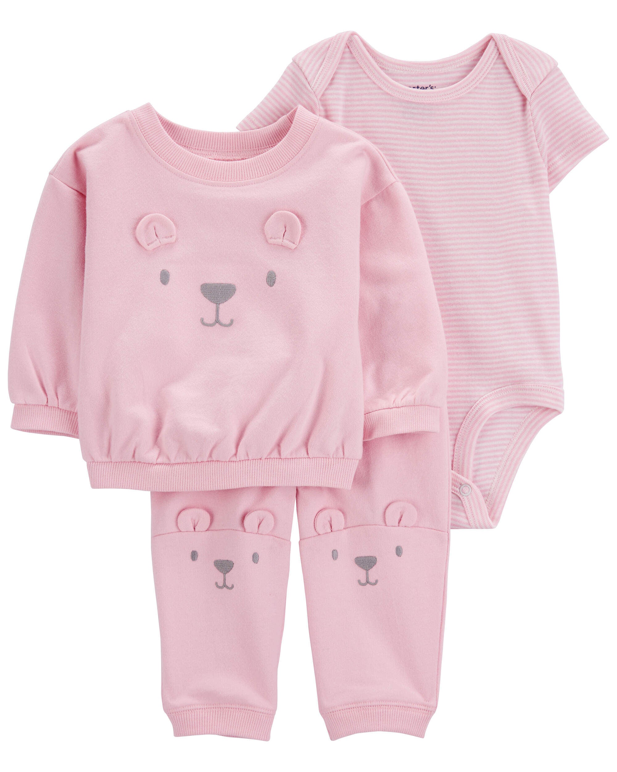 Baby Girls Baby 3 Piece Bear Little Cardigan Set 9M Carter s