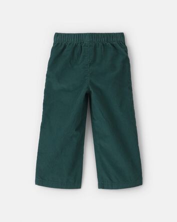 Pantalon en velours c&ocirc;tel&eacute; &agrave; jambe large &agrave; motif chien - Vert, 