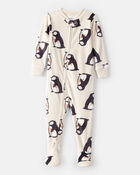 Baby Boy Penguin DreamPlush Long-Sleeve Snug Fit 1-Piece Pyjamas - Cream, image 1 of 4 slides
