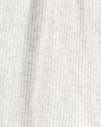 Baby Cotton Rib Short-Sleeve Romper - Grey, 