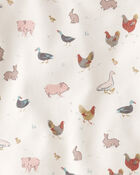 Baby Organic Cotton Pyjamas in Barnyard Tails Print, image 3 of 5 slides