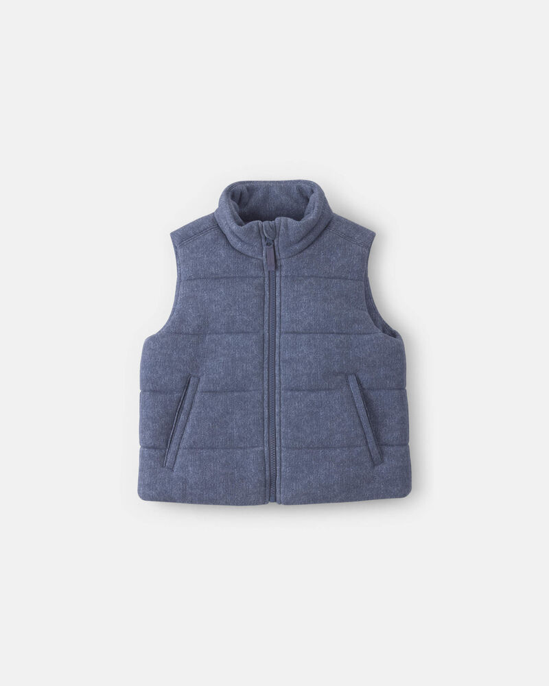 Girls Denim Puffer Vest - Chambray, image 1 of 4 slides
