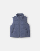 Girls Denim Puffer Vest - Chambray, image 1 of 4 slides