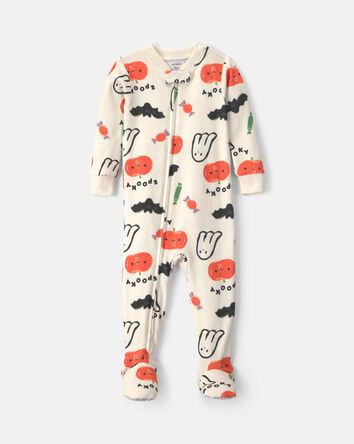 Baby 1-Piece Halloween Snug Fit Footed Pyjama - Cream, 