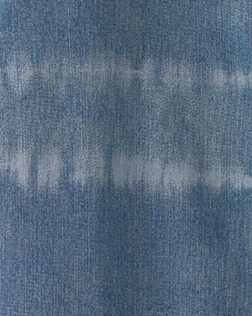 Boys Tie-Dye Denim Short-Sleeve Button-Down Shirt - Blue, 