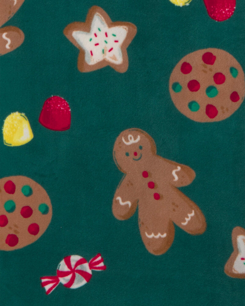 Kids 2-Piece Christmas Gingerbread DreamPlush Snug Fit Pyjama Set - Green, image 3 of 4 slides