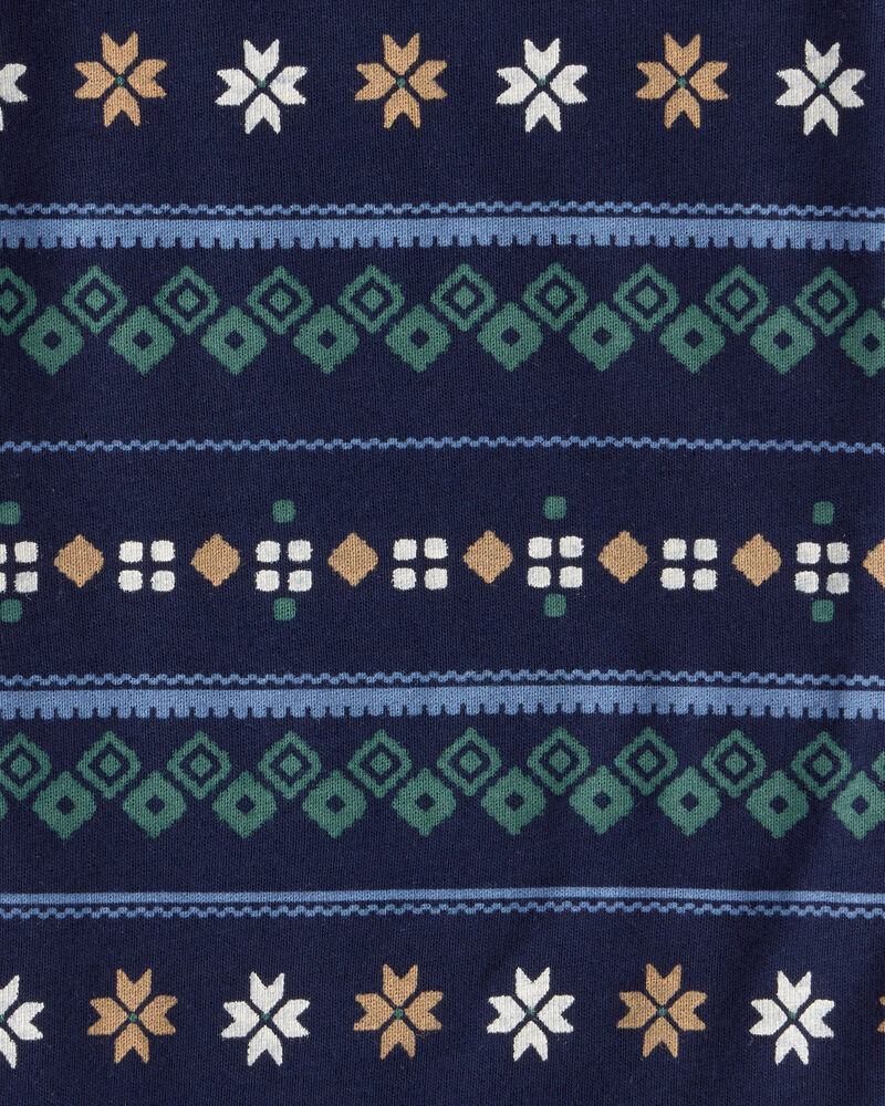 Baby Boy 4-Pack Fair Isle Long-Sleeve Multipack Bodysuits - Blue/Navy/Green, image 3 of 6 slides