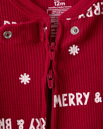 Tout-petit - Pyjama une pièce à manches longues en coton avec fermeture à glissière 2 sens, 
