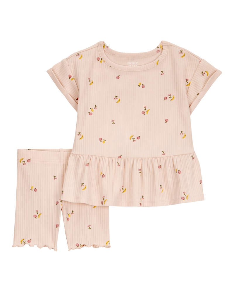 Toddler 2-Piece Floral Print 2-Piece Short Set, image 1 of 3 slides