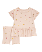 Toddler 2-Piece Floral Print 2-Piece Short Set, image 1 of 3 slides
